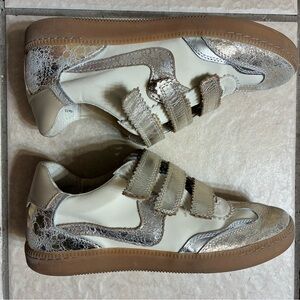Dolce Vita Notice Velcro Metallic (Silver & Gold) Leather Sneakers